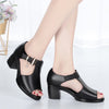 Uschi | Stilvolle Sandalen mit Metallschnalle und Dickem Absatz