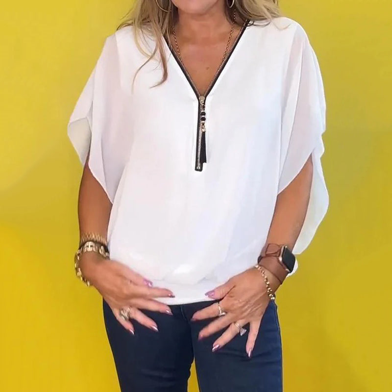 Shine | Elegantes Blusenshirt mit Reißverschluss
