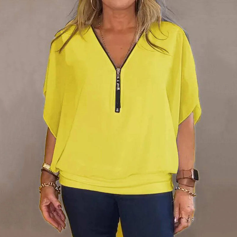 Shine | Elegantes Blusenshirt mit Reißverschluss