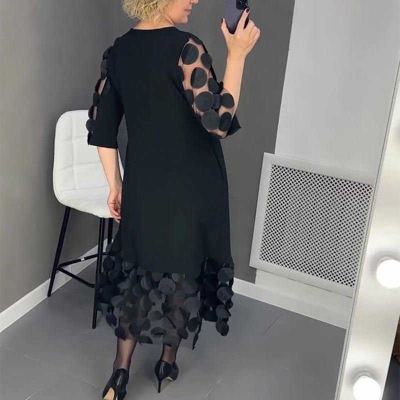 Agnes | Elegantes Plus-Size Kleid mit Tupfenmuster