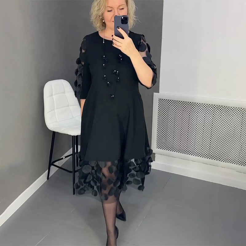 Agnes | Elegantes Plus-Size Kleid mit Tupfenmuster