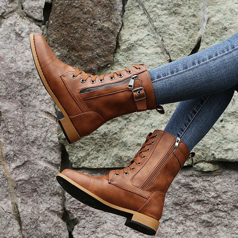Yuhla | Orthopädische Rundzehen-Lederstiefel
