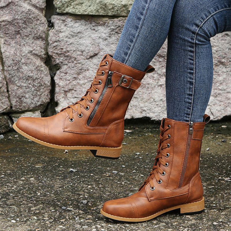 Yuhla | Orthopädische Rundzehen-Lederstiefel