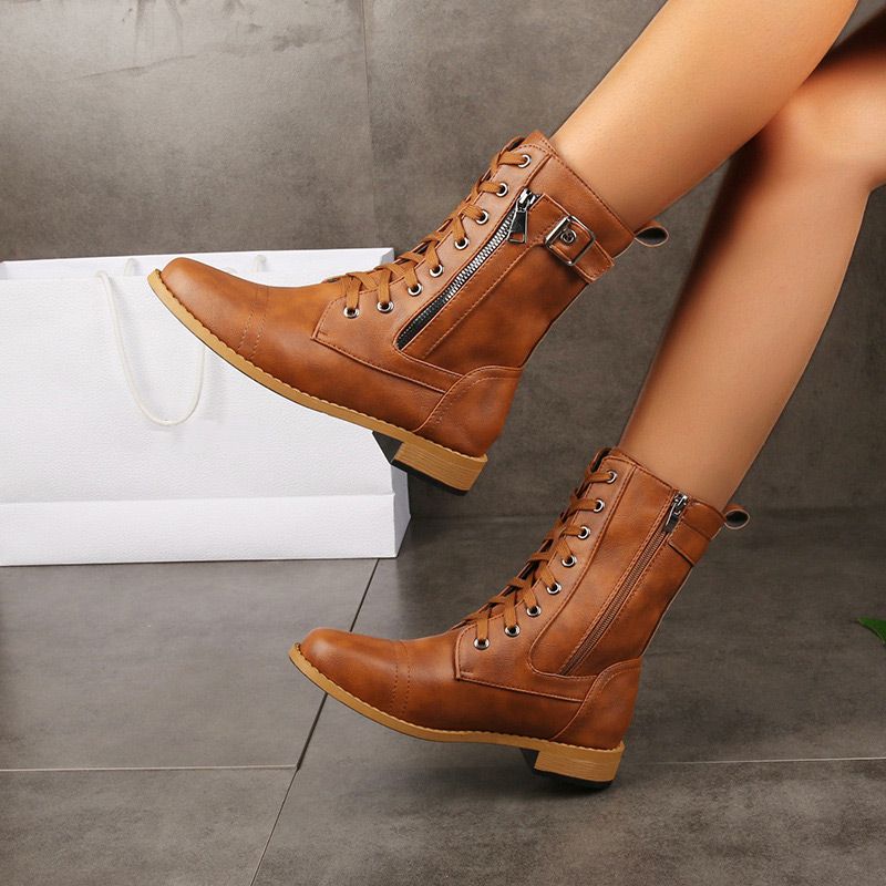 Yuhla | Orthopädische Rundzehen-Lederstiefel