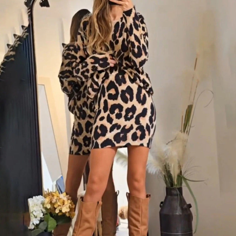 Masha | Stylisches Minikleid mit Leo-Print