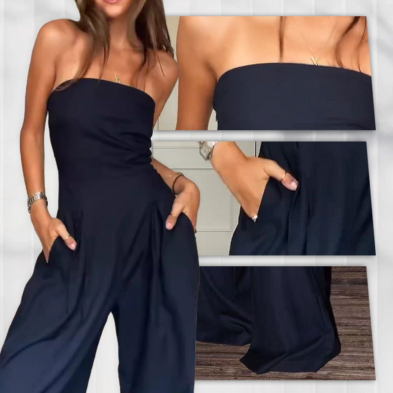 Amari | Ärmelloser Taschen-Jumpsuit