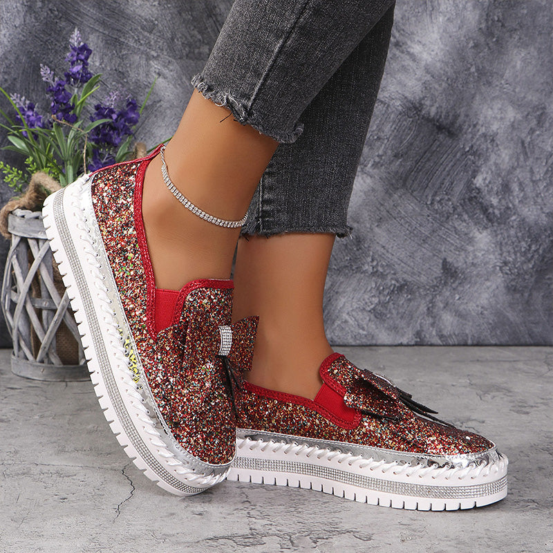 Keesha | Strass Bow Sneakers