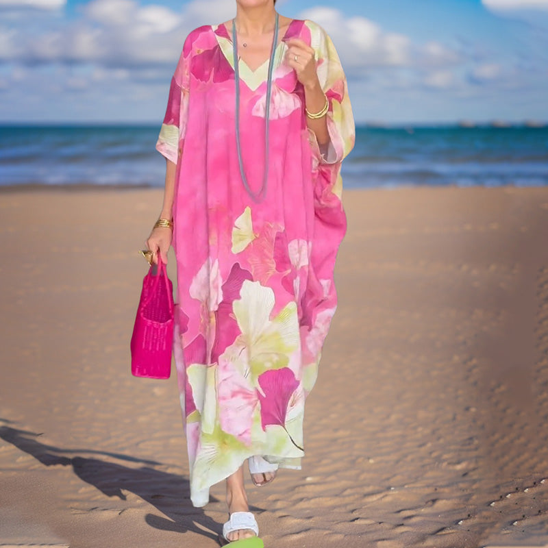Naomy | Elegantes Kaftankleid mit Blumendruck