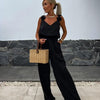 Krista | Ärmelloser Weitbein-Jumpsuit