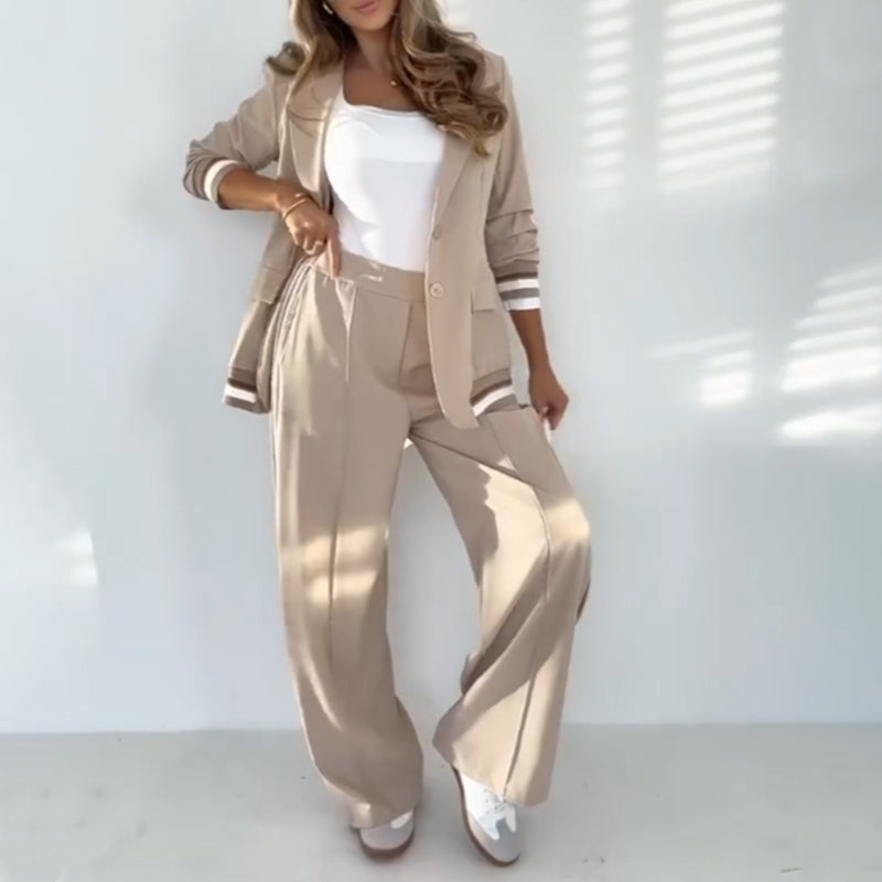 Astrid | Elegantes Zweiteiler-Set in Beige