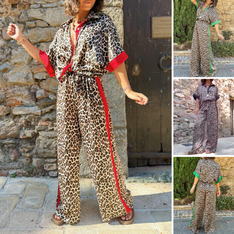 Elaina | Modisches Hemd mit Knopfleiste und weite Bein-Hose