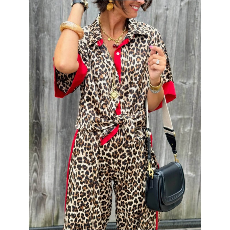 Elaina | Modisches Hemd mit Knopfleiste und weite Bein-Hose