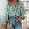 Betha | Bedrucktes Langarmshirt mit V-Ausschnitt