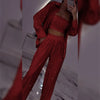 Tyline | Glitter Blazer mit Pailletten und weiten Hosen (3-teiliges Set)