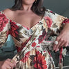 Alexia | Lässiges Plissee-Kleid mit V-Ausschnitt und floralen Akzenten