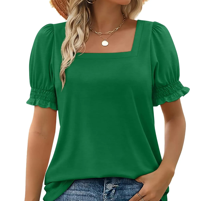 Nele | Feminin Top mit Eckigem Ausschnitt