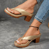Marinna | Sommer Damen Flip Flops mit dickem Absatz