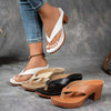 Marinna | Sommer Damen Flip Flops mit dickem Absatz