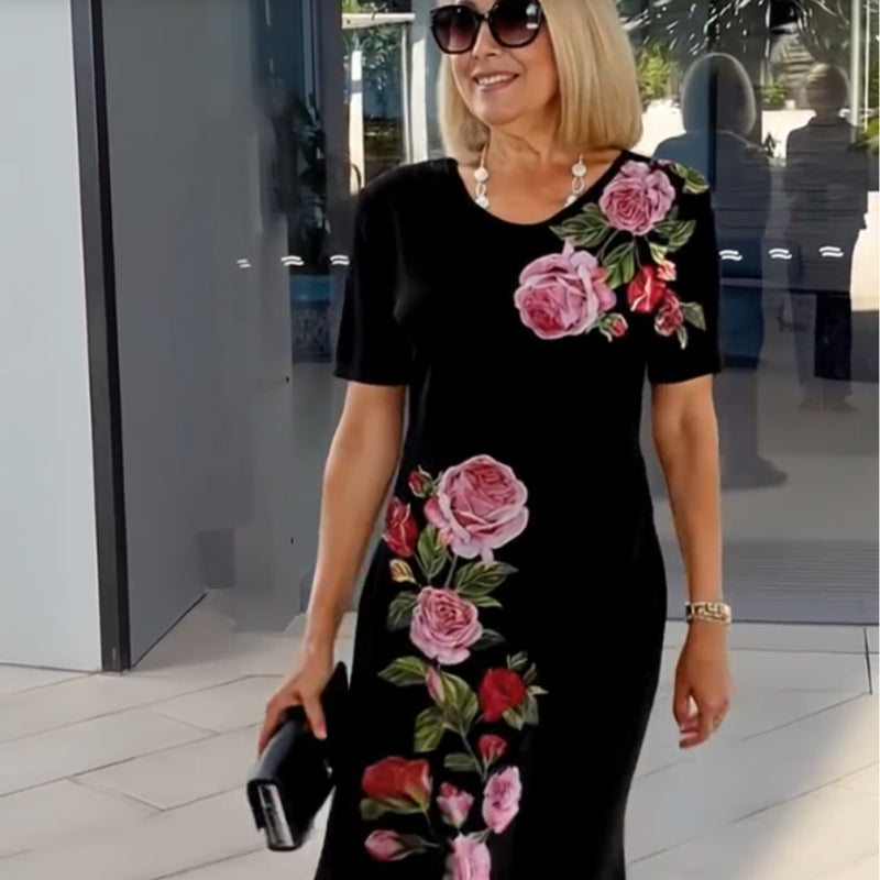 Sleva | Klassisches Midikleid mit floralem Muster