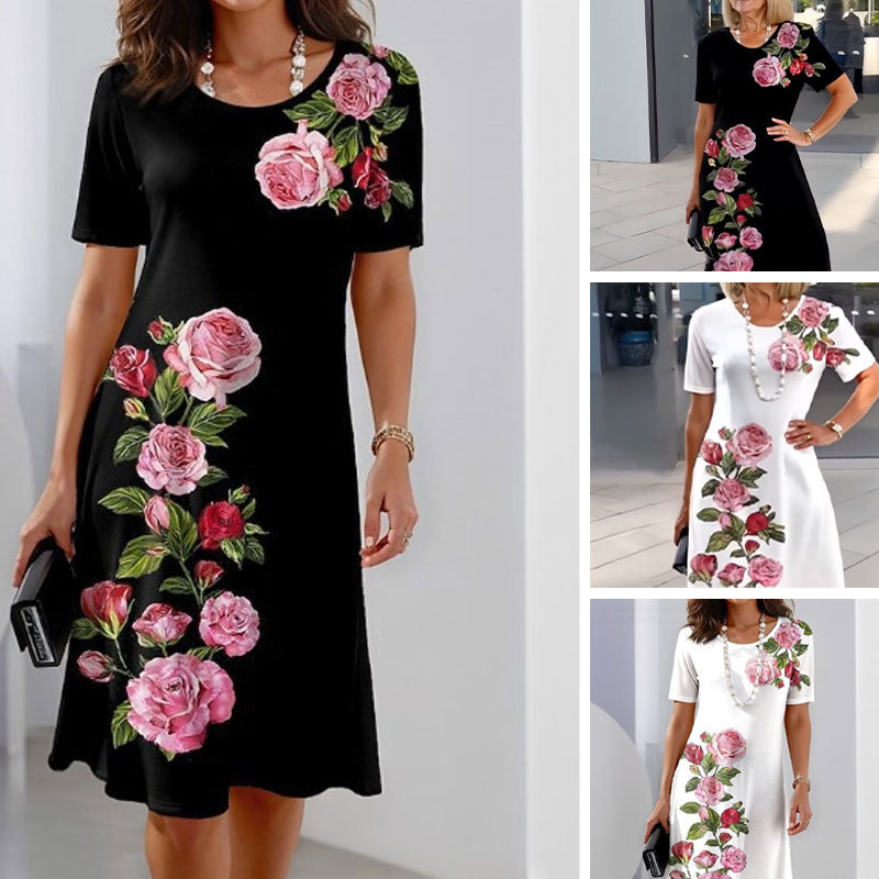 Sleva | Klassisches Midikleid mit floralem Muster
