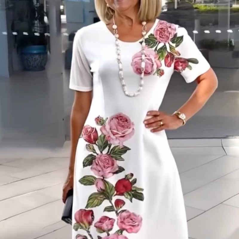 Sleva | Klassisches Midikleid mit floralem Muster