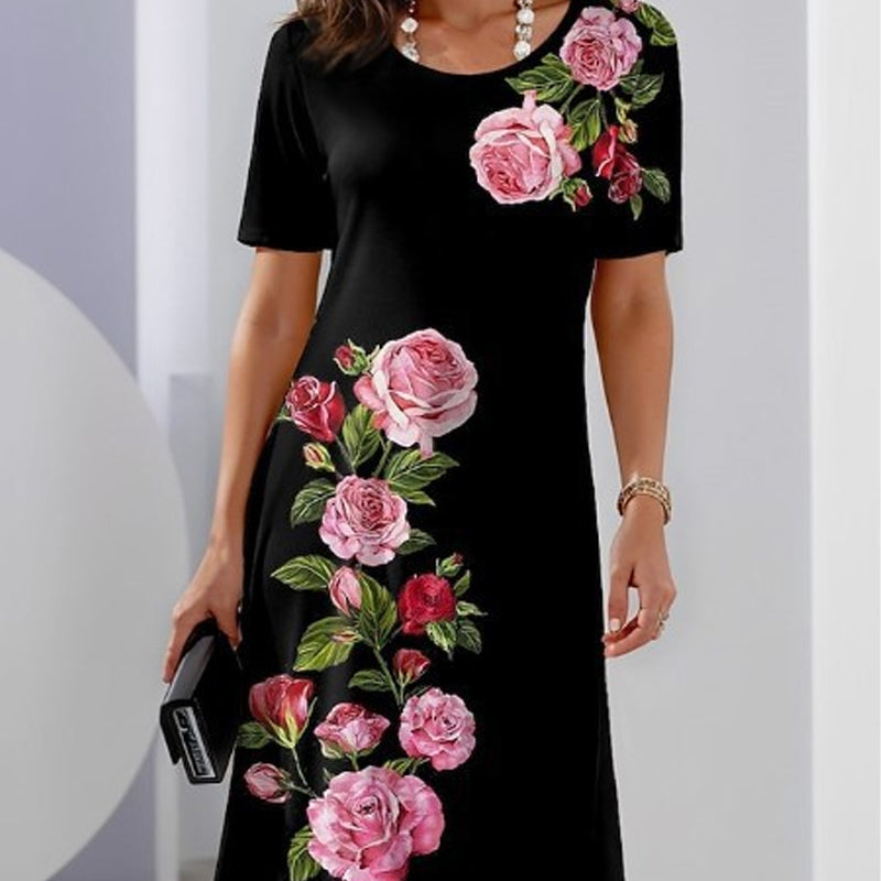 Sleva | Klassisches Midikleid mit floralem Muster