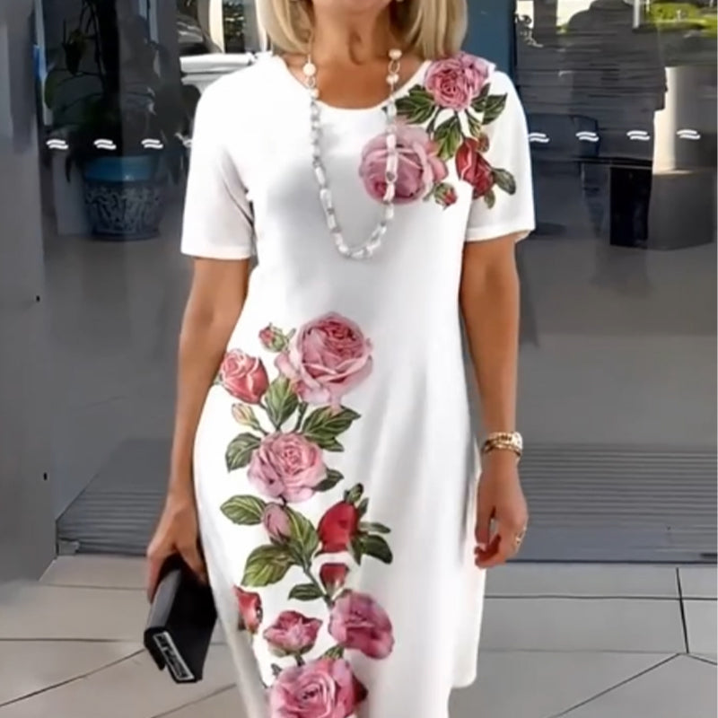 Sleva | Klassisches Midikleid mit floralem Muster