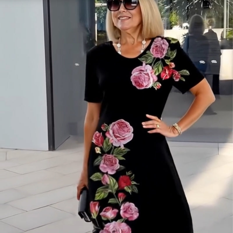 Sleva | Klassisches Midikleid mit floralem Muster