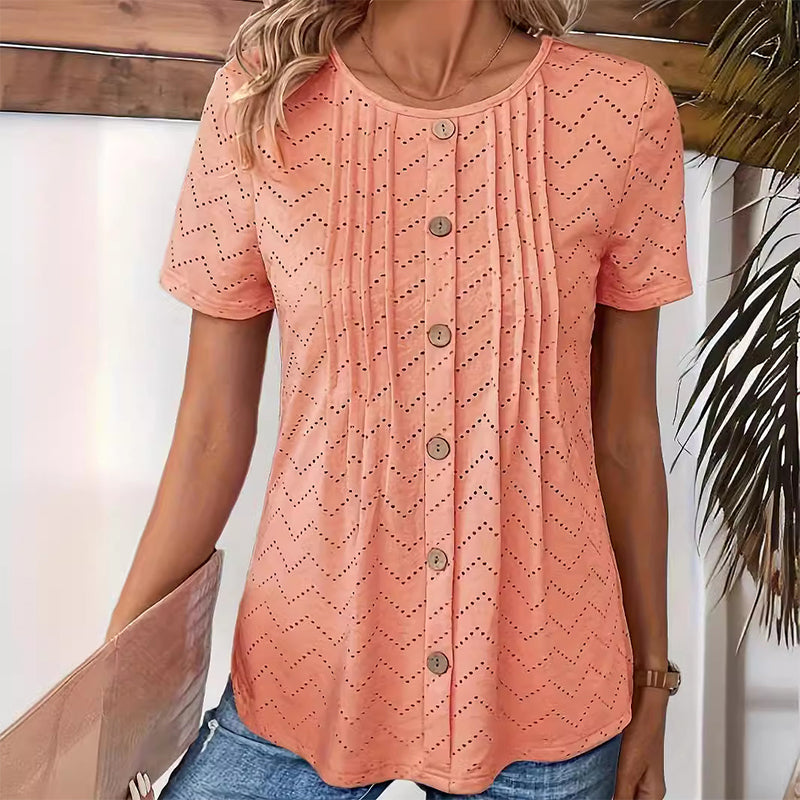Leah | Lässiges T-Shirt für Damen im modernen Look mit Rundhalsausschnitt