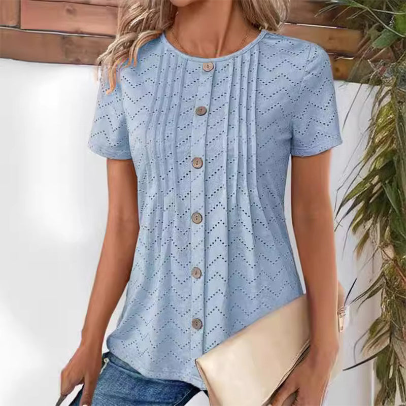 Leah | Lässiges T-Shirt für Damen im modernen Look mit Rundhalsausschnitt
