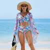 Julia | Modischer 3-teiliger Bikini-Badeanzug mit buntem Muster