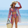 Julia | Modischer 3-teiliger Bikini-Badeanzug mit buntem Muster
