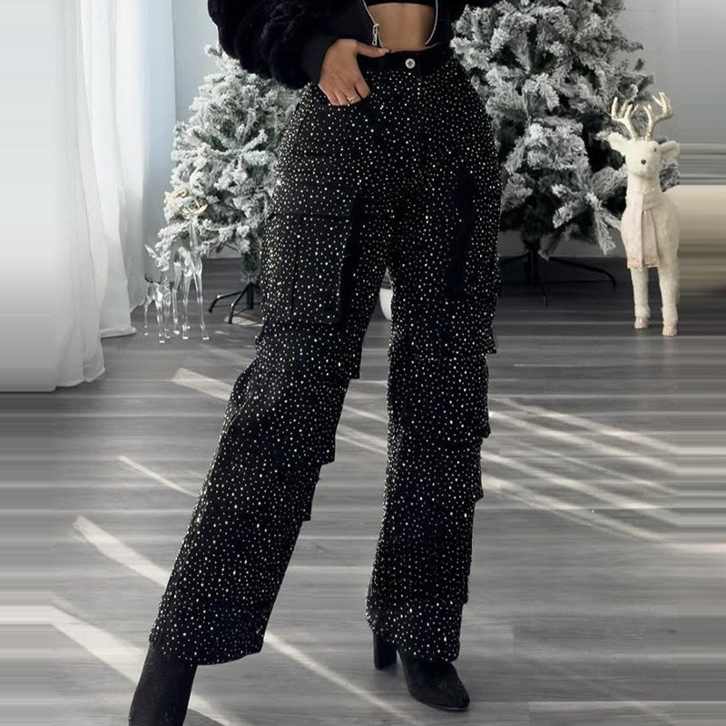 Marelle | Damenhose mit Strass und Taschen