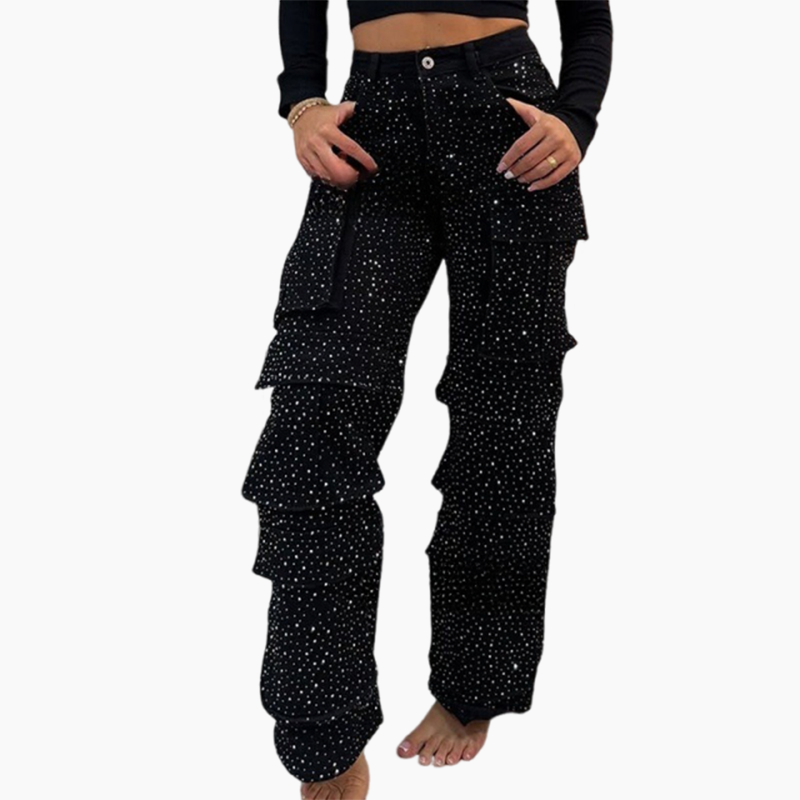 Marelle | Damenhose mit Strass und Taschen