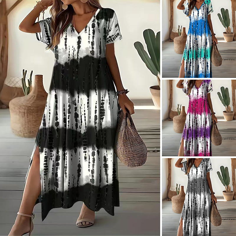 Lynne | Boho-Kleid mit Batikmuster
