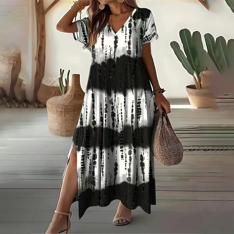 Lynne | Boho-Kleid mit Batikmuster