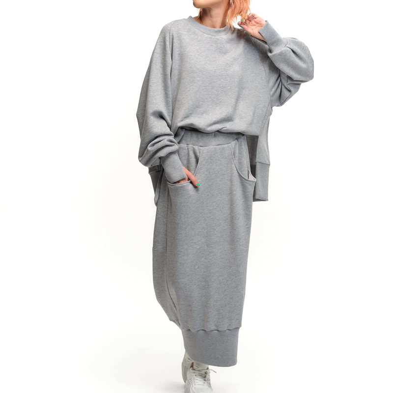 Melanie | stilvolles 2-teiliges Set mit Sweatshirt und Rock für Damen