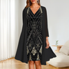 Idori | Glamouröses Kleid mit passendem langen Mantel