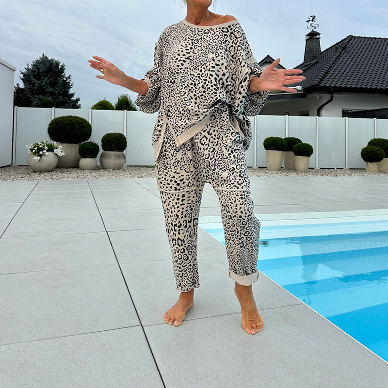 Emacel | Damen-Set im Leopardenprint