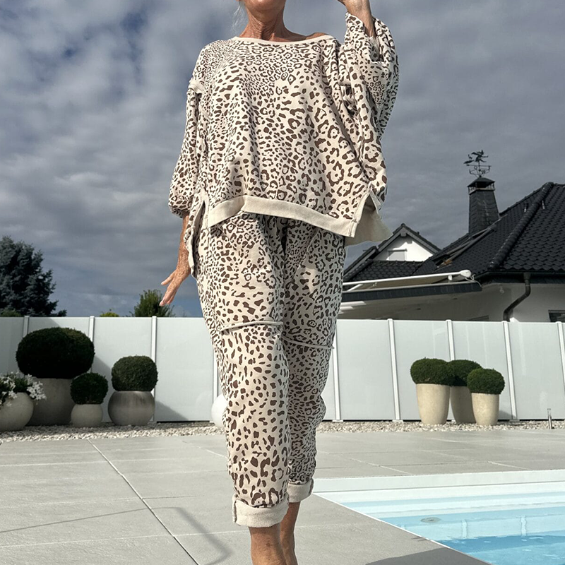 Emacel | Damen-Set im Leopardenprint