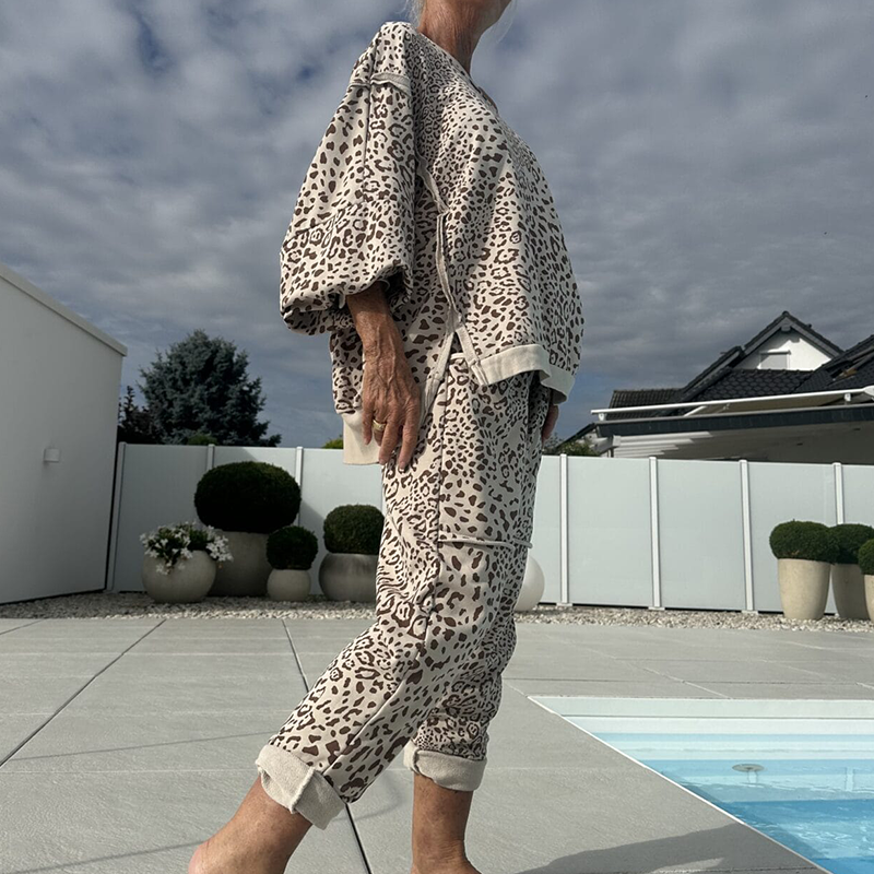 Emacel | Damen-Set im Leopardenprint