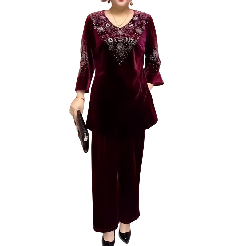 Puvey | Samt-Set für Damen mit Strass