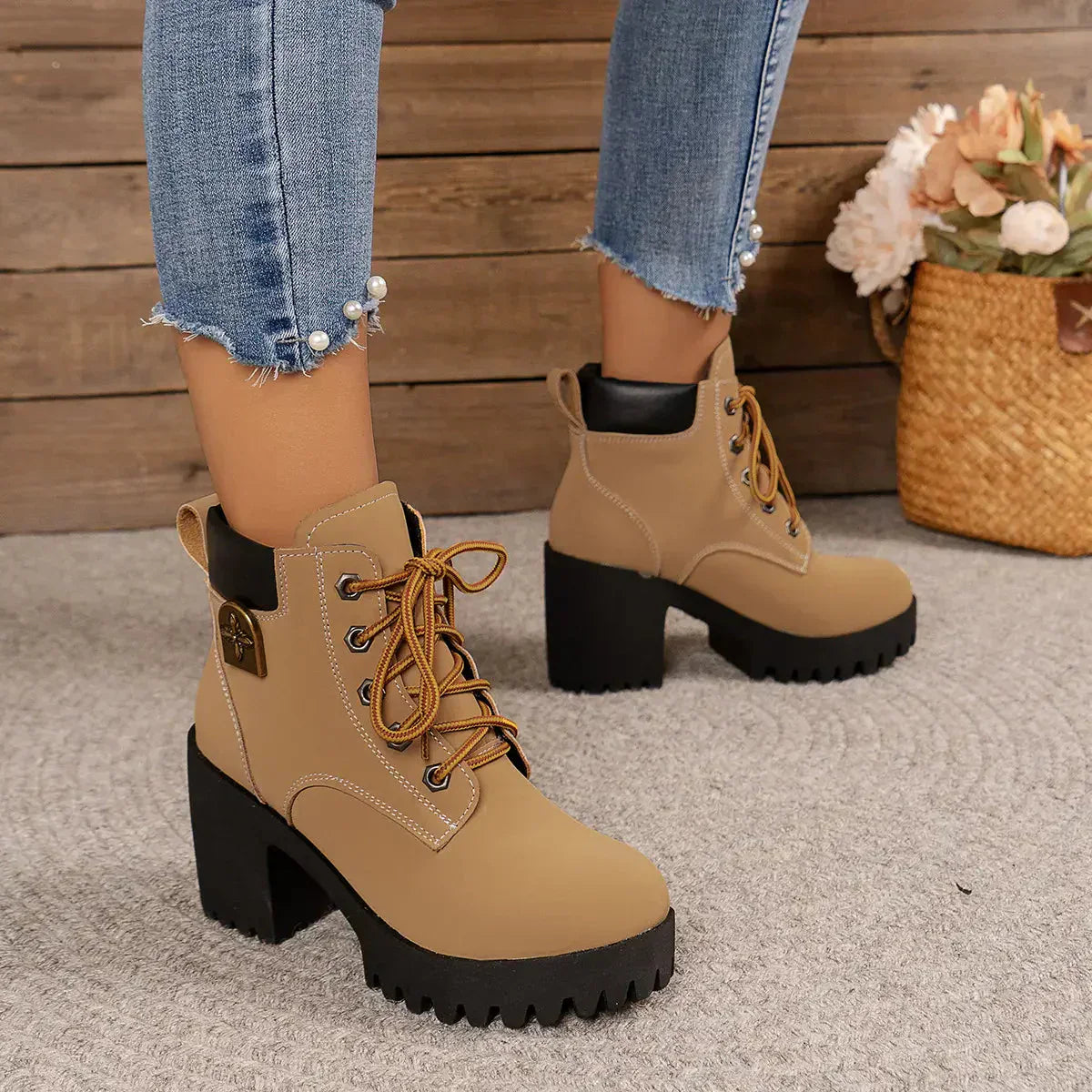 Ana™ | Modische Stiefeletten mit dicken Absätzen