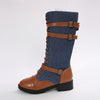 Faria | Kampfstiefel mit Schnürsenkeln und Schnallen