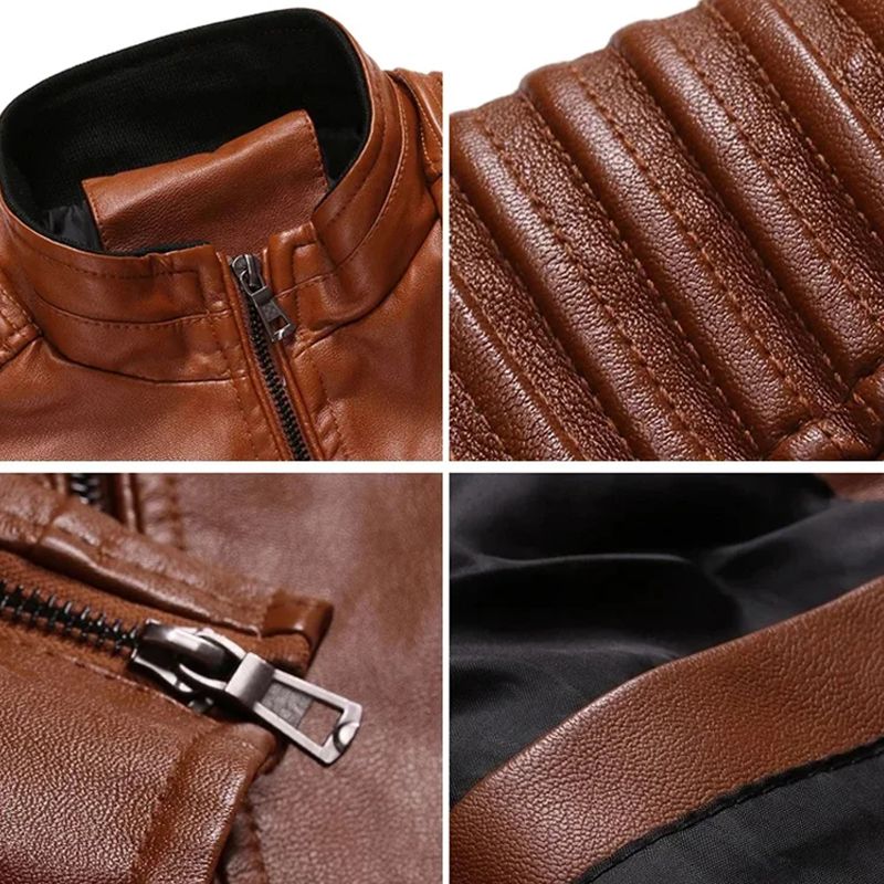 Luca™ | Moderne Lederjacke mit Reißverschluss