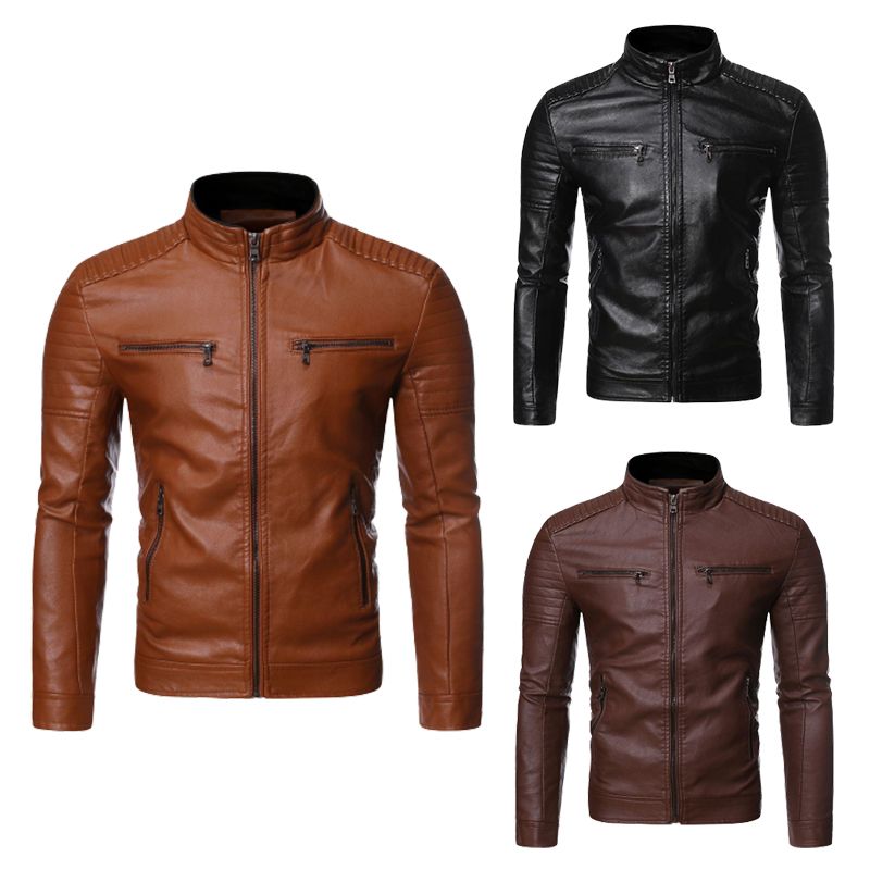 Luca™ | Moderne Lederjacke mit Reißverschluss