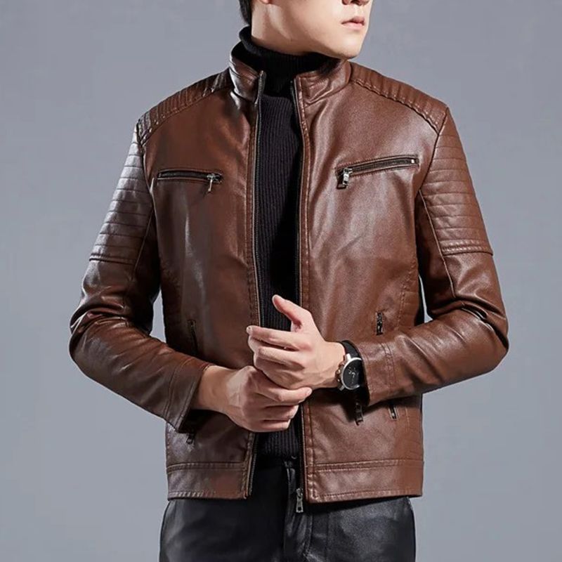 Luca™ | Moderne Lederjacke mit Reißverschluss