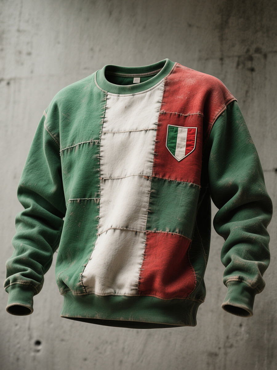 Josue | Vintage-Patchwork-Sweatshirt für Herren