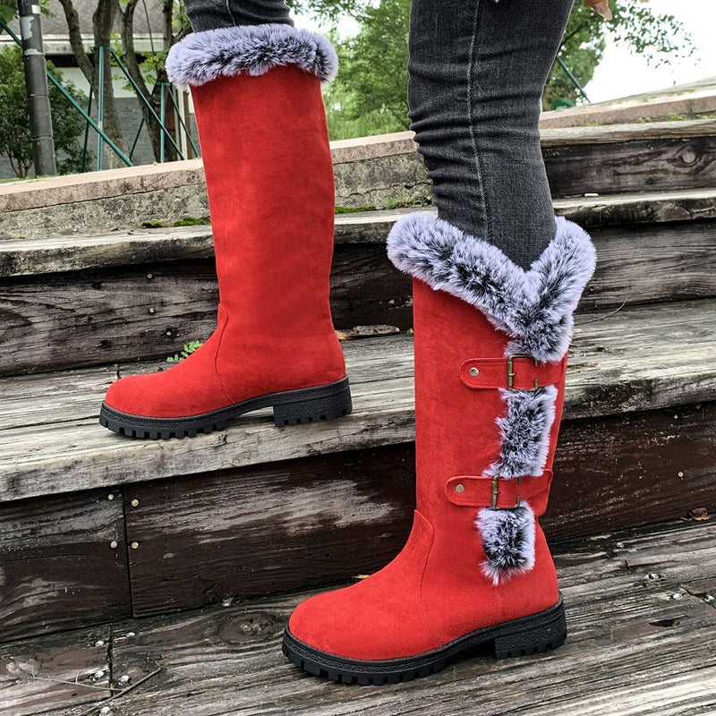 Elviry | Gefütterte Mid-Calf Schneestiefel mit Kunstfell