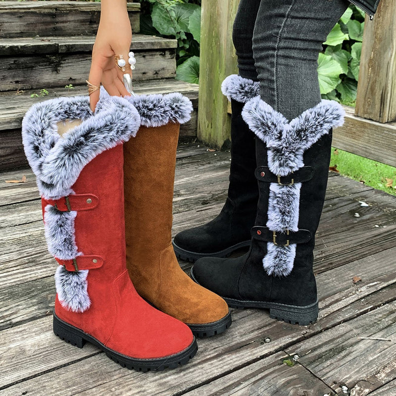 Elviry | Gefütterte Mid-Calf Schneestiefel mit Kunstfell